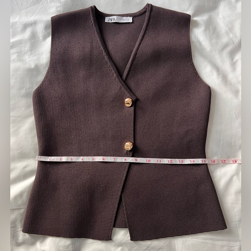 Zara knit vest with gold buttons. Size medium.